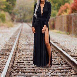 FashionNova slit long sleeved dress